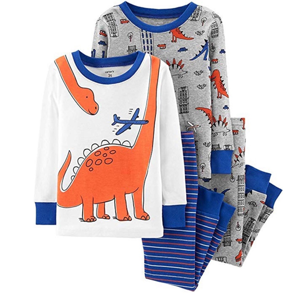 Carter's 4-piece Dino Snug Fit Cotton PJs 2T